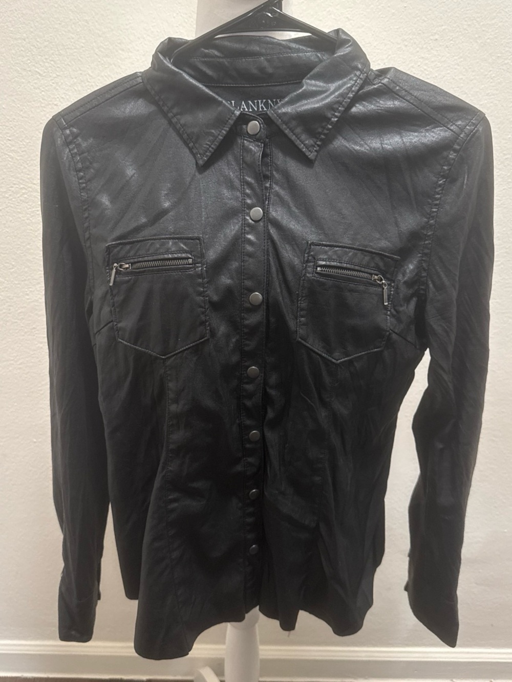 Blank NYC Faux Leather Button Down Shirt